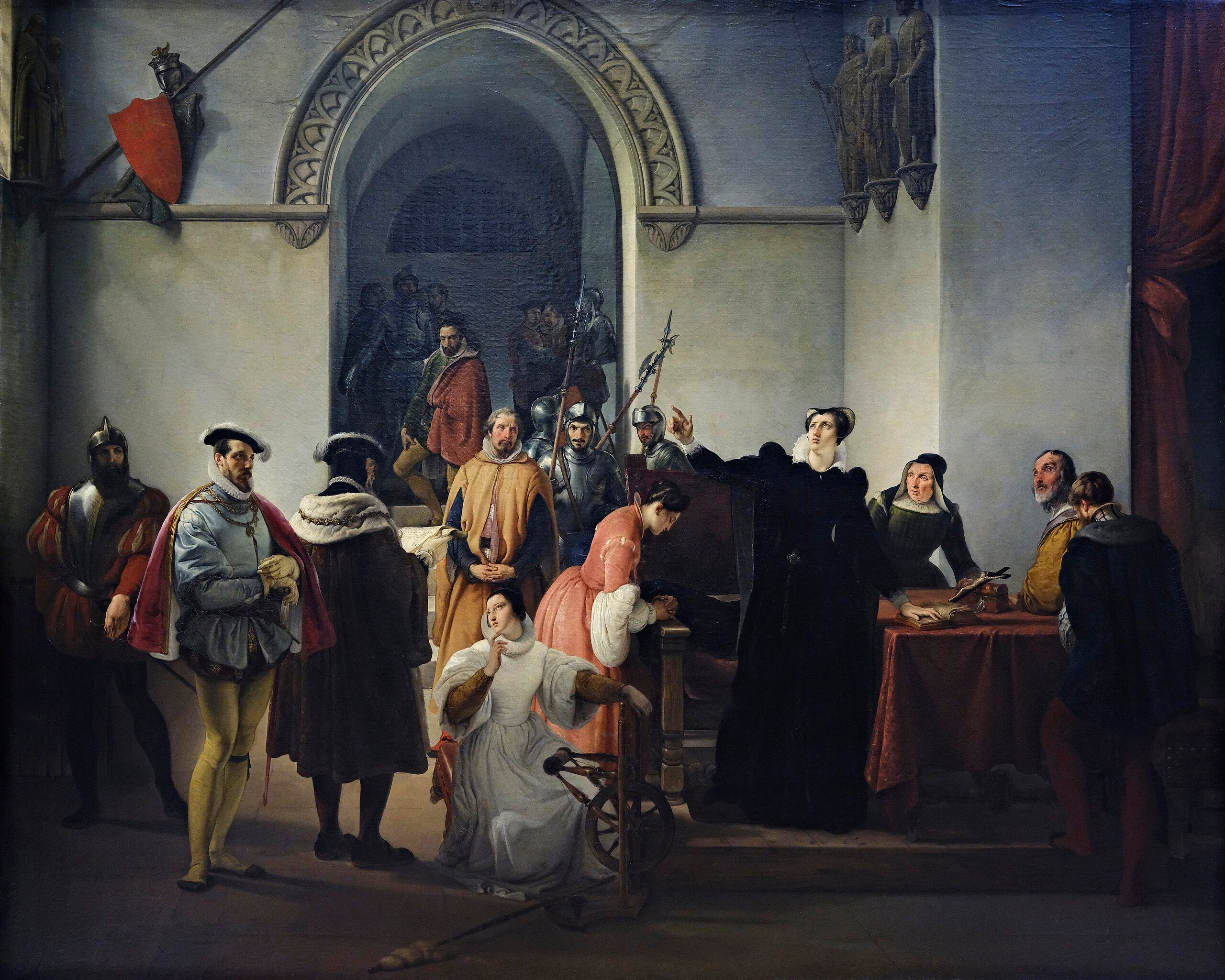 Marie Stuart protestant de son innocence à la lecture de sa condamnation à mort - Francesco Hayez