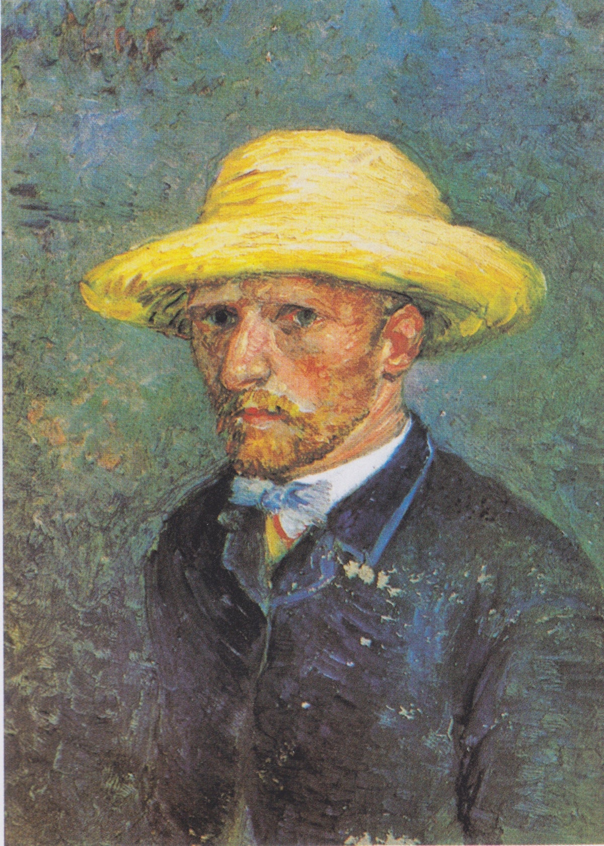 Autoportrait parisien de Vincent van Gogh au chapeau de paille, peint en 1887