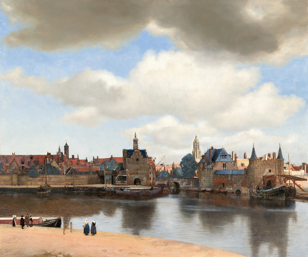 Vue de Delft de Johannes Vermeer, chef-d’œuvre du Mauritshuis sous un vaste ciel