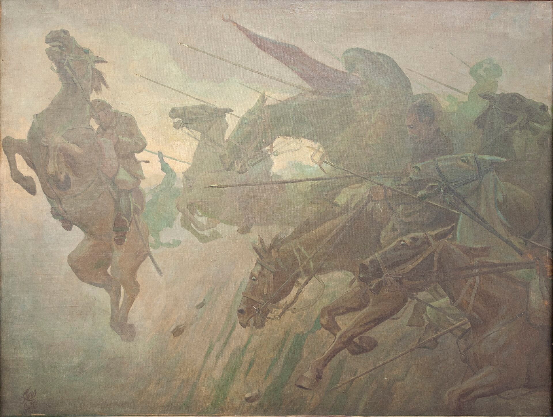 Quand la patrie commande — Namık İsmail, 1933, huile sur toile