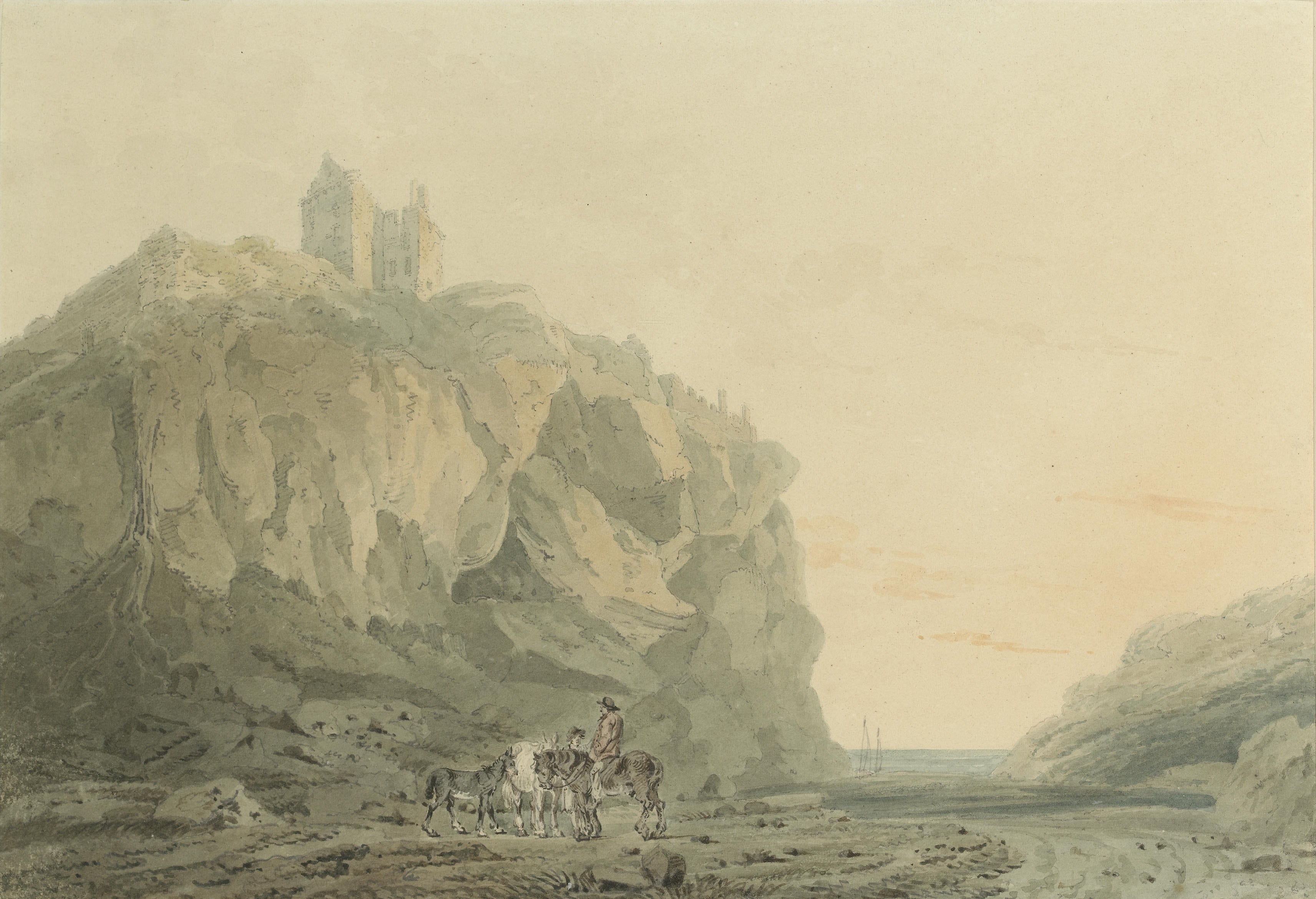Reproduction du tableau « Dunotter Castle, Kincardineshire - J. M. W. Turner » par Alpha Reproduction en peinture à l’huile
