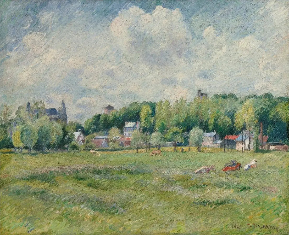 Reproduction du tableau « Prairies à Gisors - Camille Pissarro » par Alpha Reproduction en peinture à l’huile