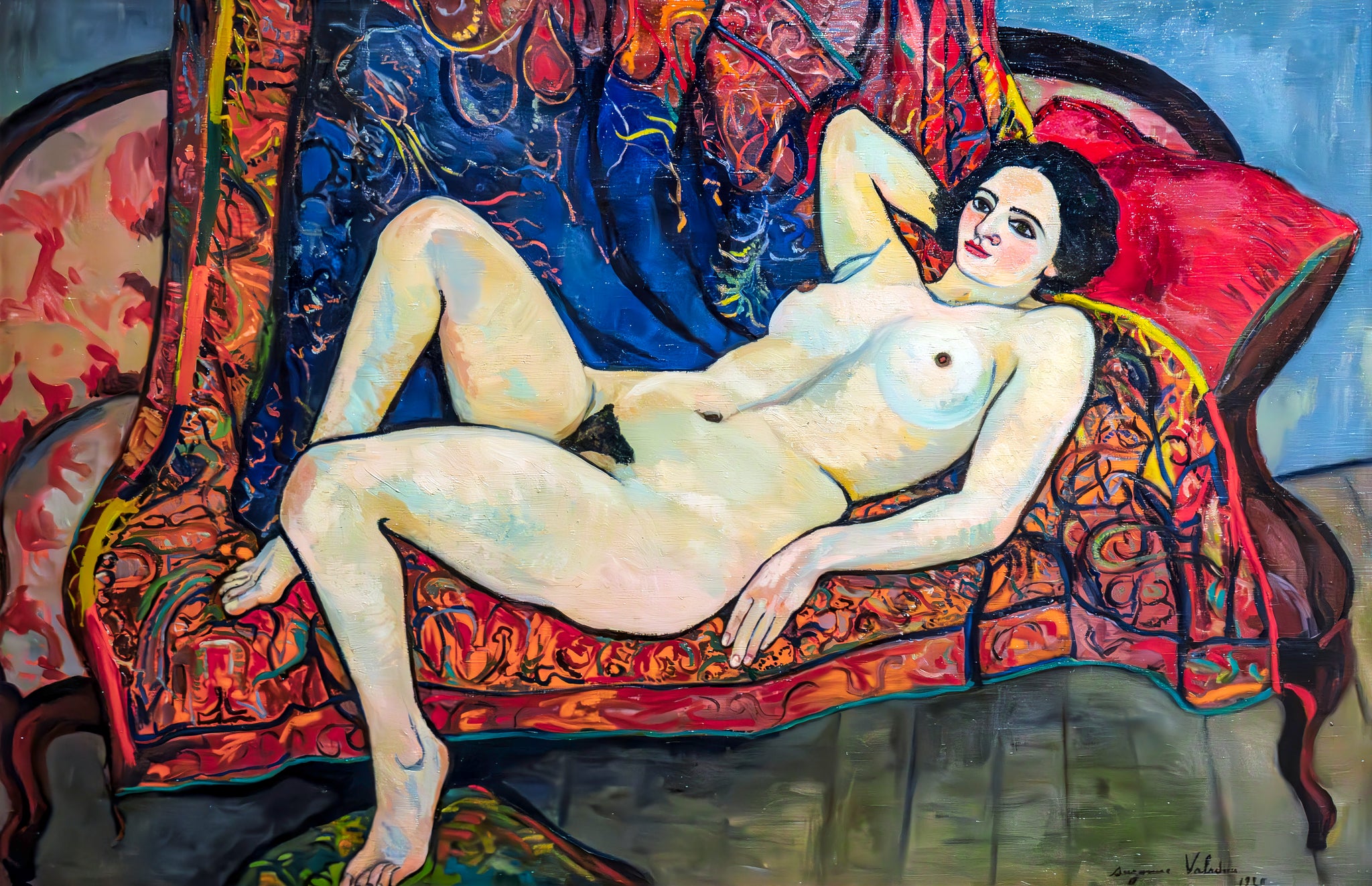 Nu au canapé rouge — Suzanne Valadon