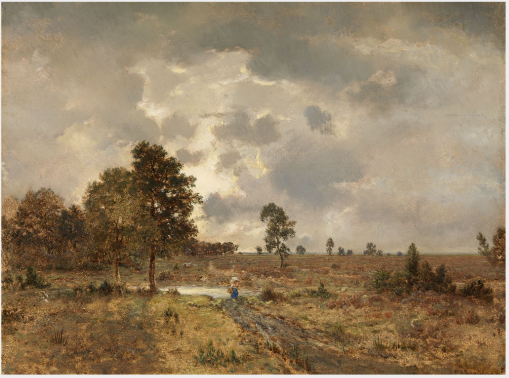 Une scène champêtre avec un enfant - Théodore Rousseau