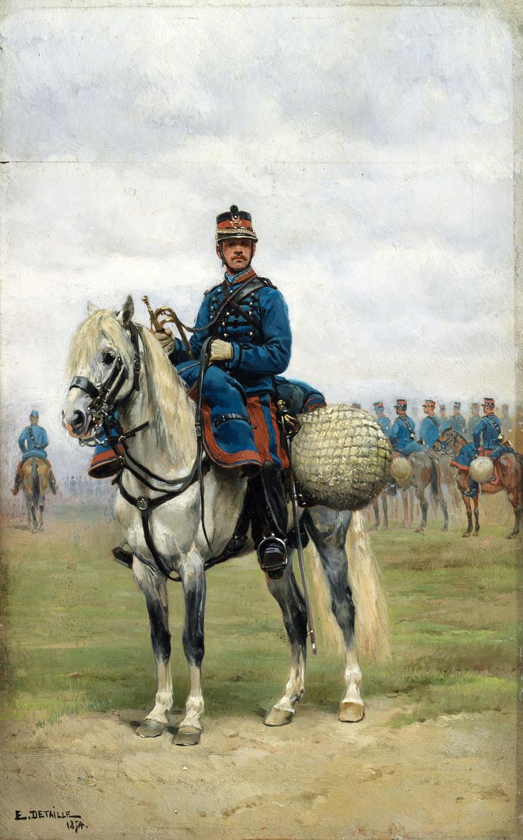 एक ट्रम्पेट वादक घोड़े पर - एडौয়ার डिटेल