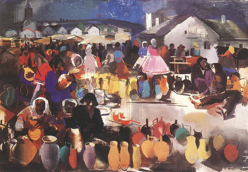 Marché aux céramiques - Vilmos Aba-Novák