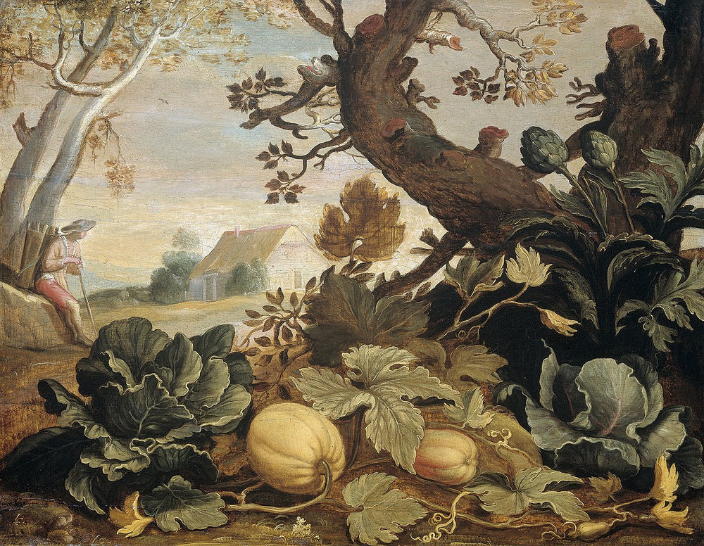Paysage avec des fruits et légumes au premier plan - Abraham Bloemaert image 1 copie de tableau peinte à la main