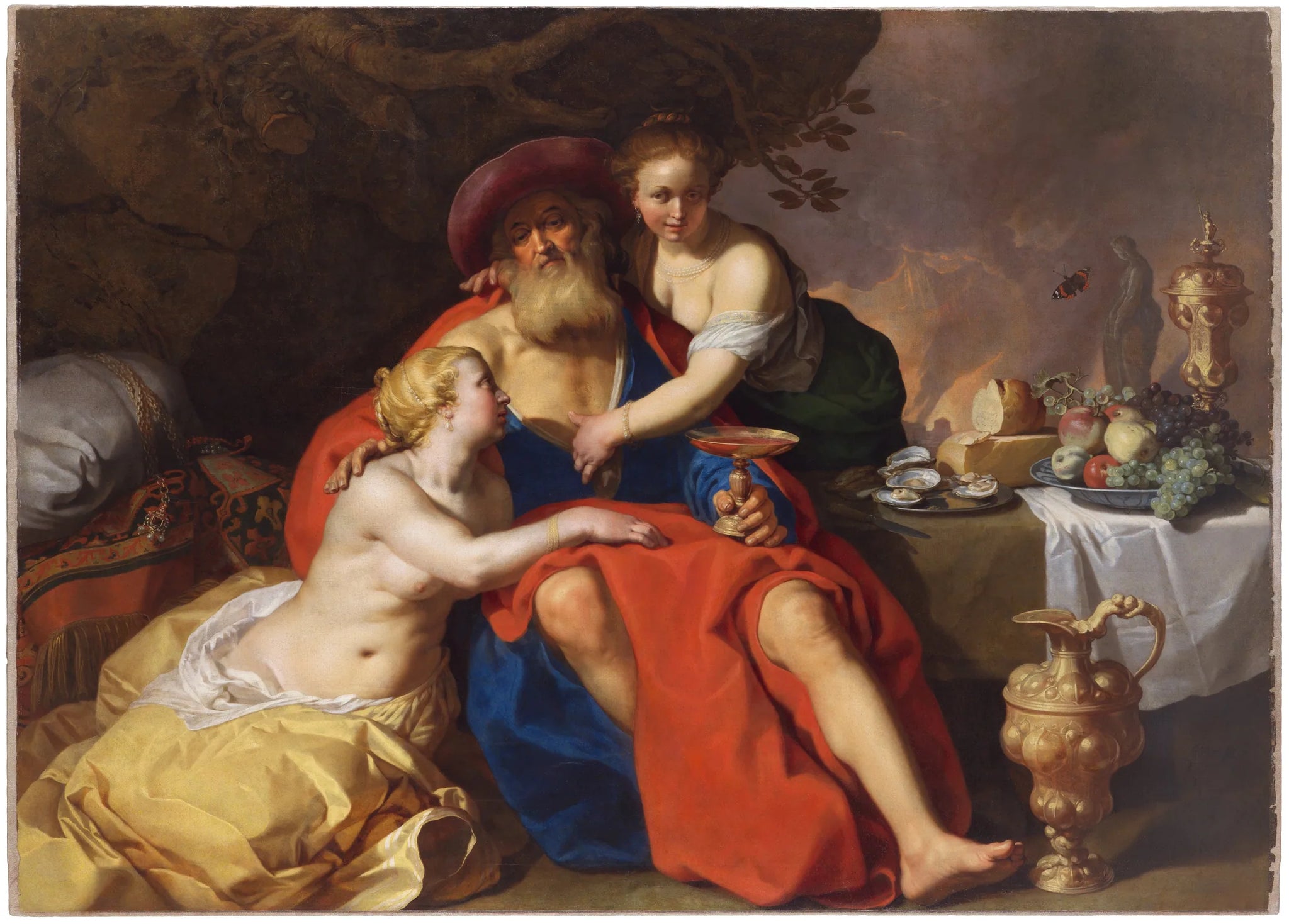 Lot et ses filles - Abraham Bloemaert image 1 reproduction artisanale de tableau