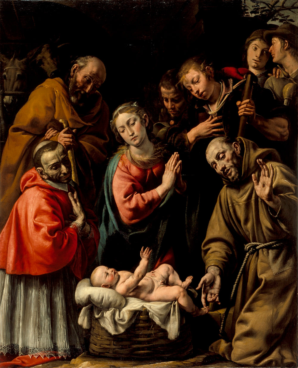Adoration des bergers avec les saints François et Carlo Borromeo - Tanzio da Varallo image 1 reproduction de peinture à l’huile