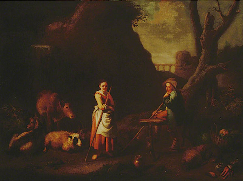 Scène pastorale avec enfants et animaux - Adriaen Brouwer