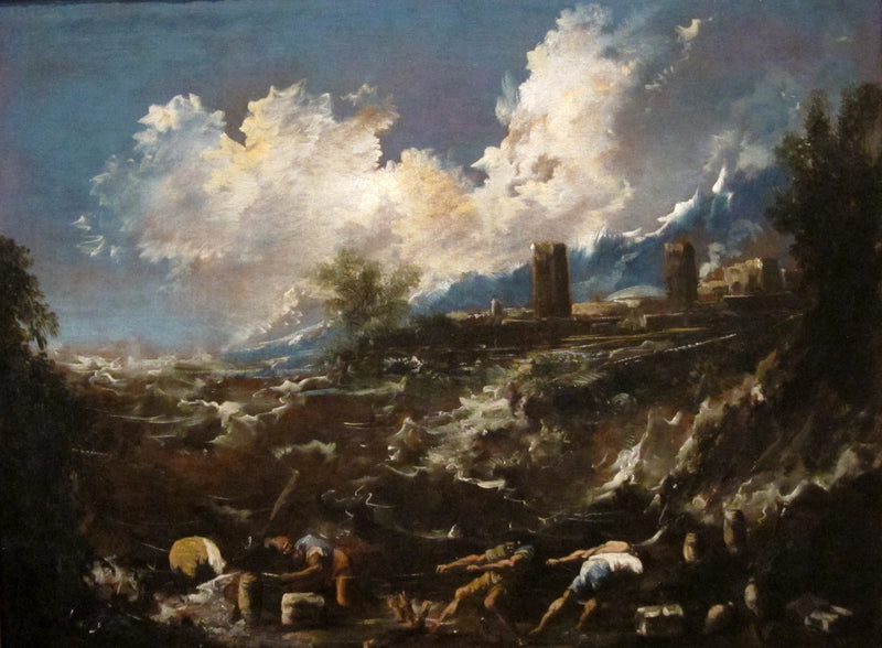 Des figures devant une mer déchaînée - Alessandro Magnasco