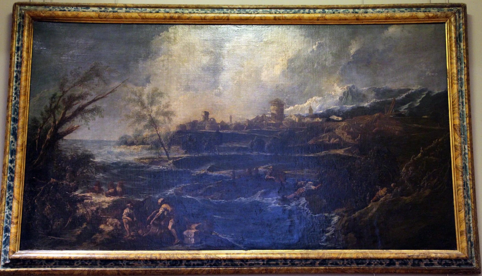 Paysage avec deux personnages - Alessandro Magnasco image 1 reproduction de peinture à l’huile
