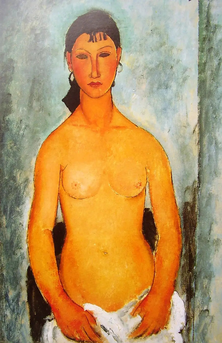 Reproduction du tableau « Nu debout (Elvira) - Amedeo Modigliani » par Alpha Reproduction en peinture à l’huile