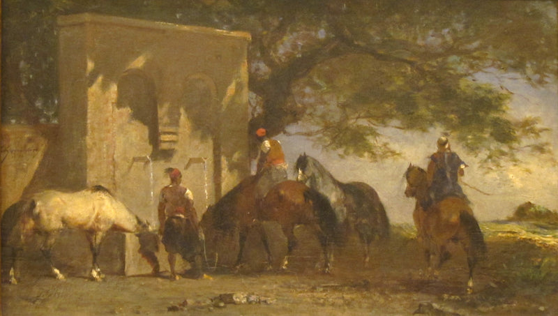 Des Arabes abreuvent leurs chevaux - Eugène Fromentin