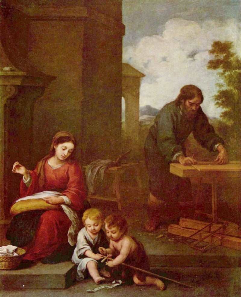 सेंट फमिली के साथ सेंट जॉन द बैपटिस्ट - बारटोलोमे़ Esteban Murillo