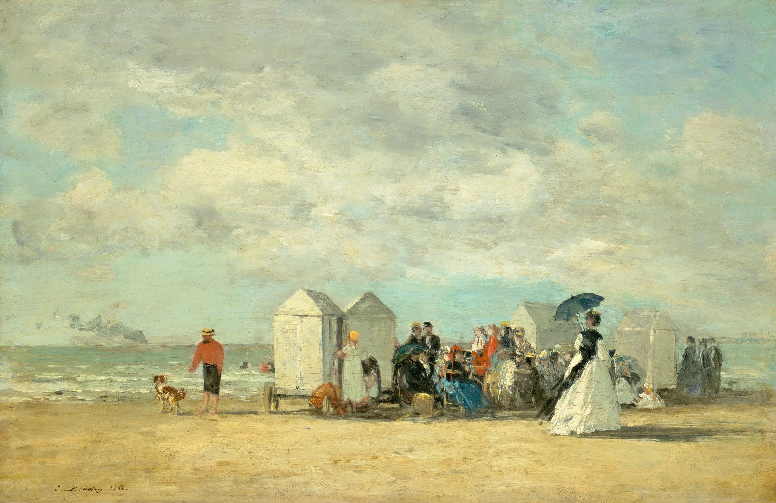 Reproduction du tableau « Scène de plage - Eugène Boudin » par Alpha Reproduction en peinture à l’huile