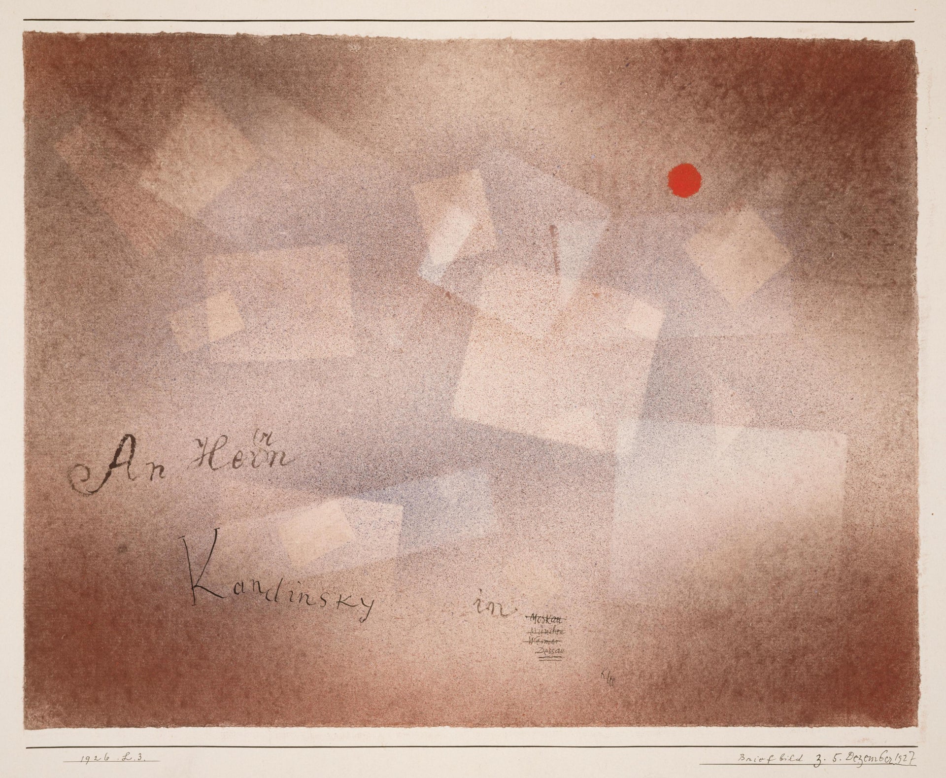 Peinture-lettre pour le 5 décembre 1927 — Paul Klee