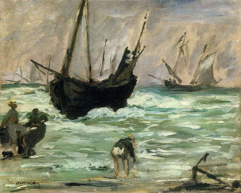 नावें आक्रमण करती हैं - Édouard Manet