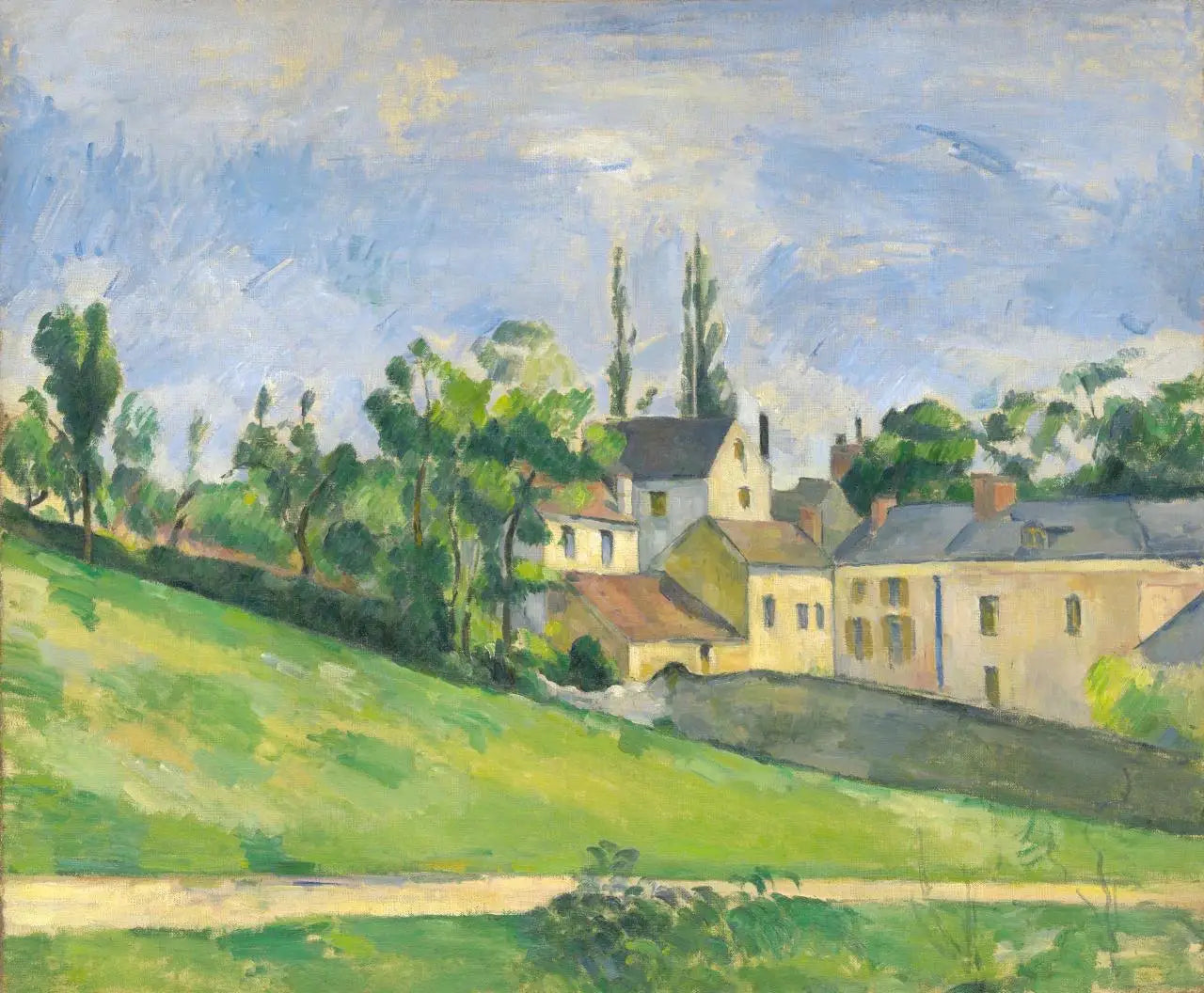 Reproduction du tableau « Le Chemin qui monte - Paul Cézanne » par Alpha Reproduction en peinture à l’huile