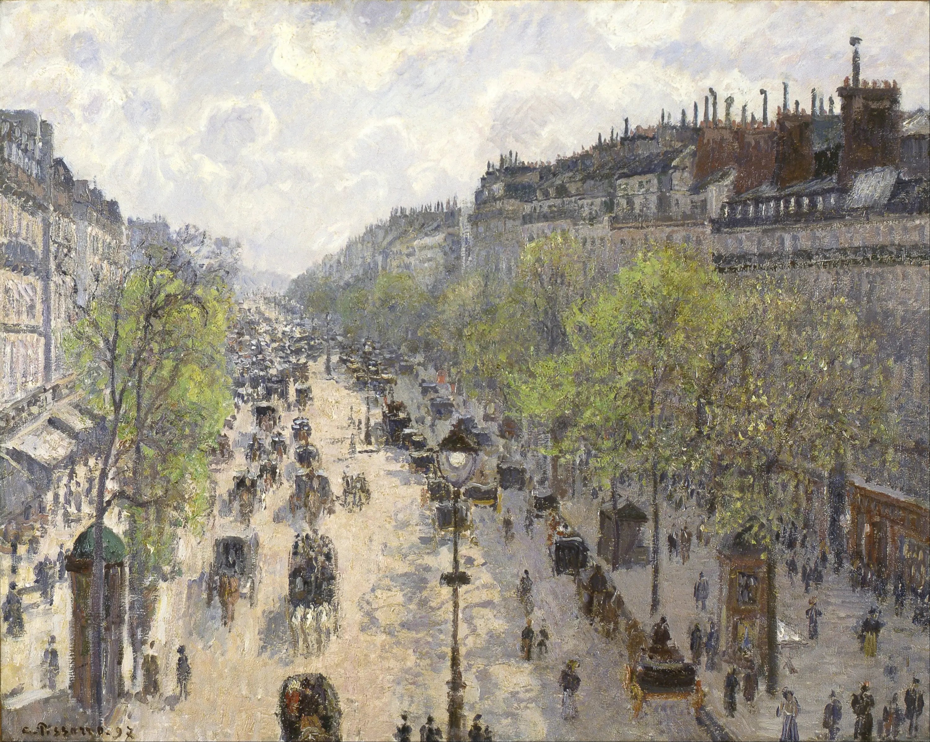 Reproduction du tableau « Le Boulevard de Montmartre, matinée de printemps - Camille Pissarro » par Alpha Reproduction en peinture à l’huile