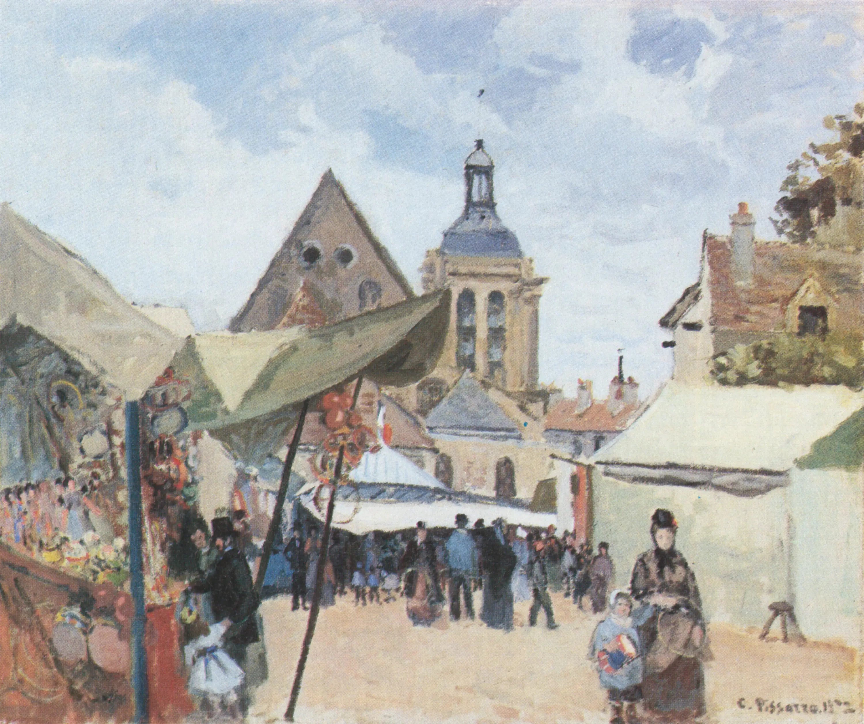 Reproduction du tableau « La Foire de Septembre, Pontoise - Camille Pissarro » par Alpha Reproduction en peinture à l’huile