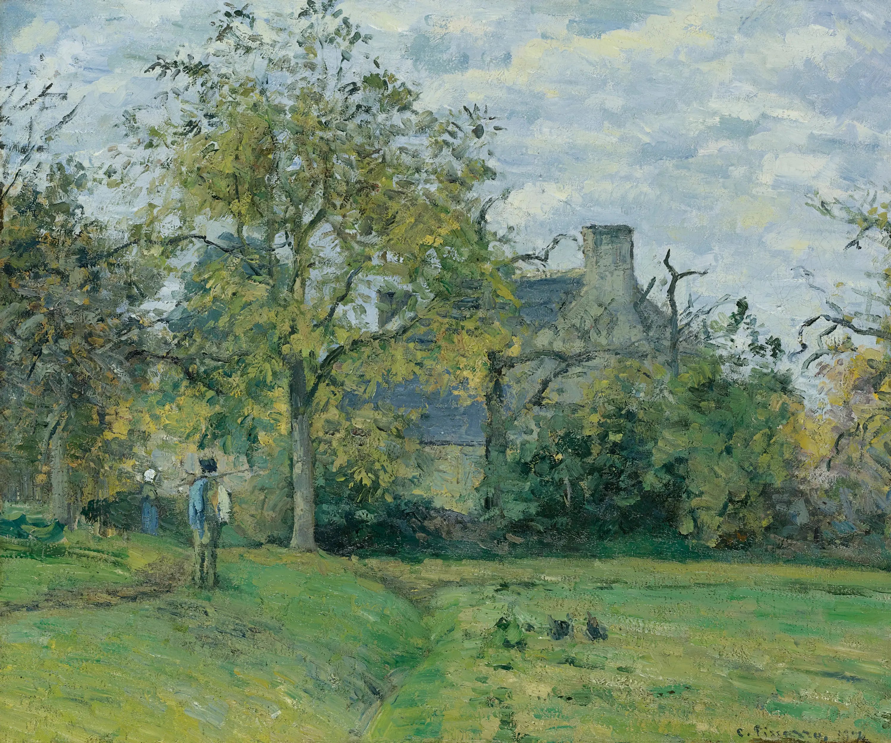 Reproduction du tableau « La maison de piette à Montfoucault - Camille Pissarro » par Alpha Reproduction en peinture à l’huile