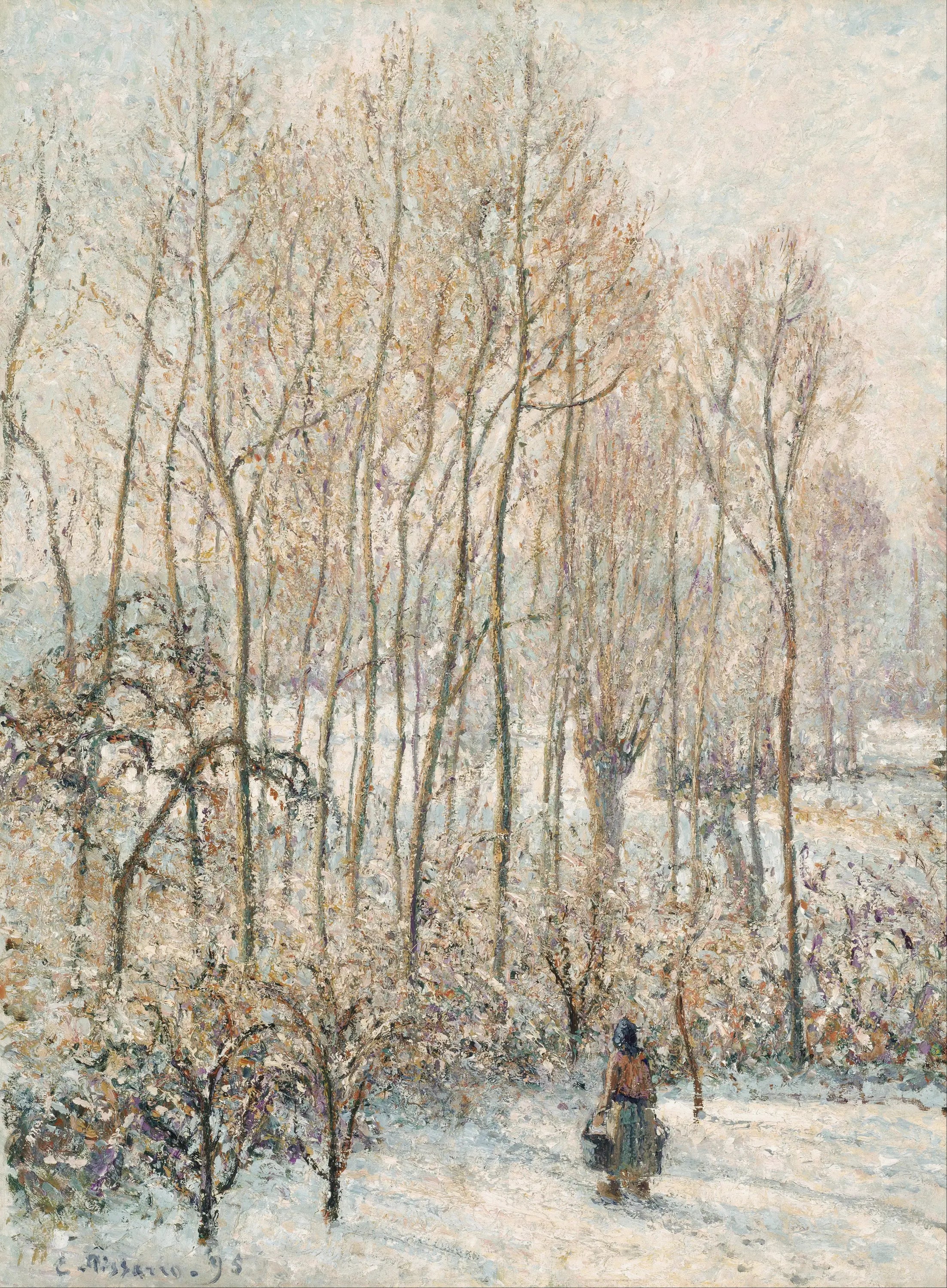 Reproduction du tableau « Lumière du matin sur la neige, Éragny-sur-Epte - Camille Pissarro » par Alpha Reproduction en peinture à l’huile