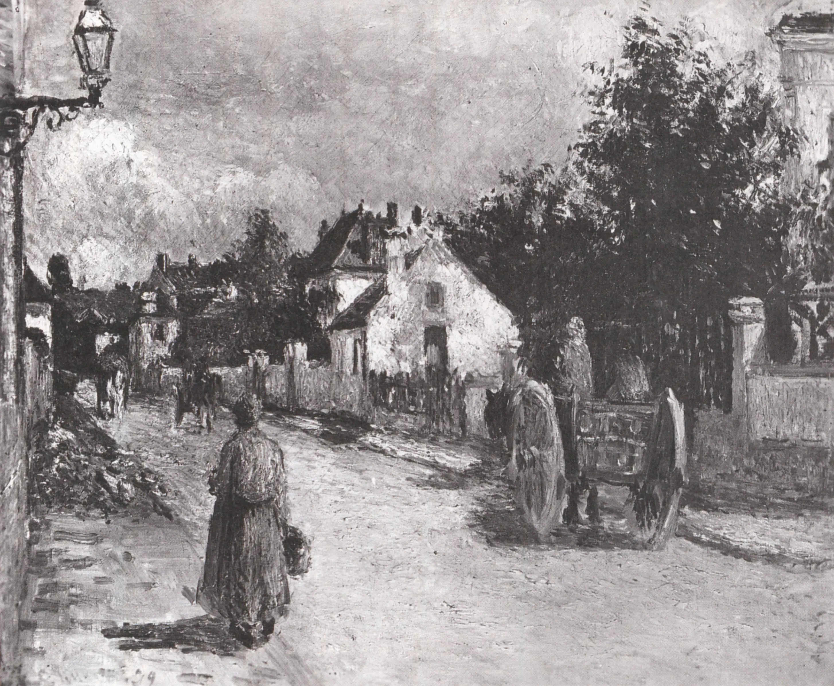 Reproduction du tableau « Rue de l'Hermitage, Pontoise (1879) - Camille Pissarro » par Alpha Reproduction en peinture à l’huile