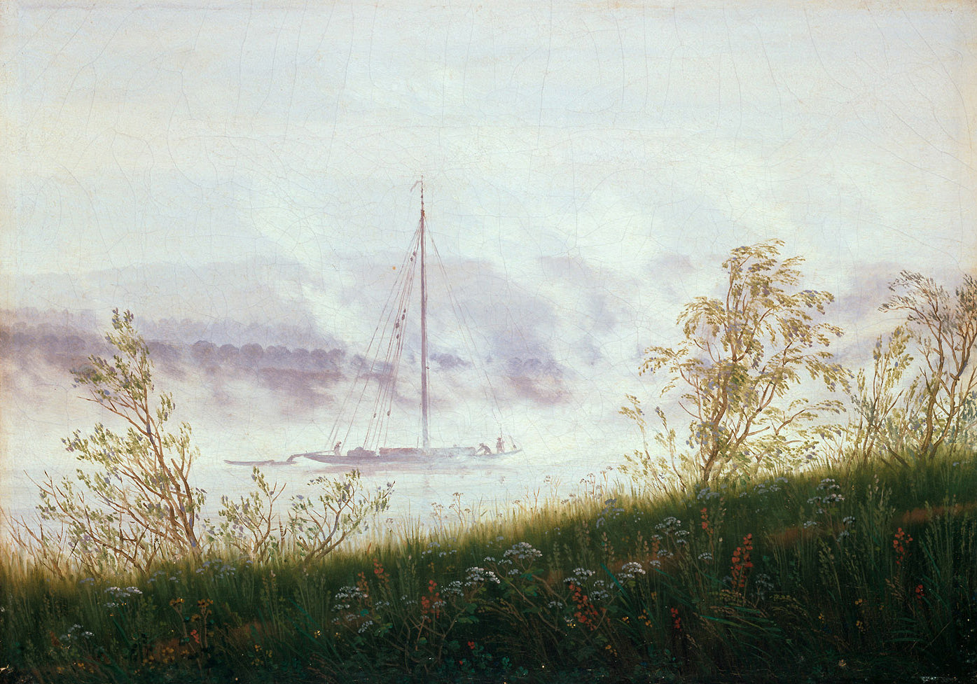 Reproduction du tableau « Barque dans le brouillard matinal - Caspar David Friedrich » par Alpha Reproduction en peinture à l’huile