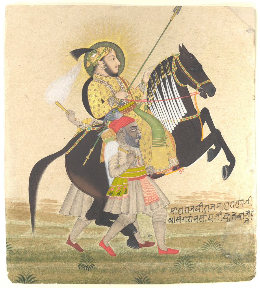 Maharana Sangram Singh Riding a Prize Stallion - Stipple Master