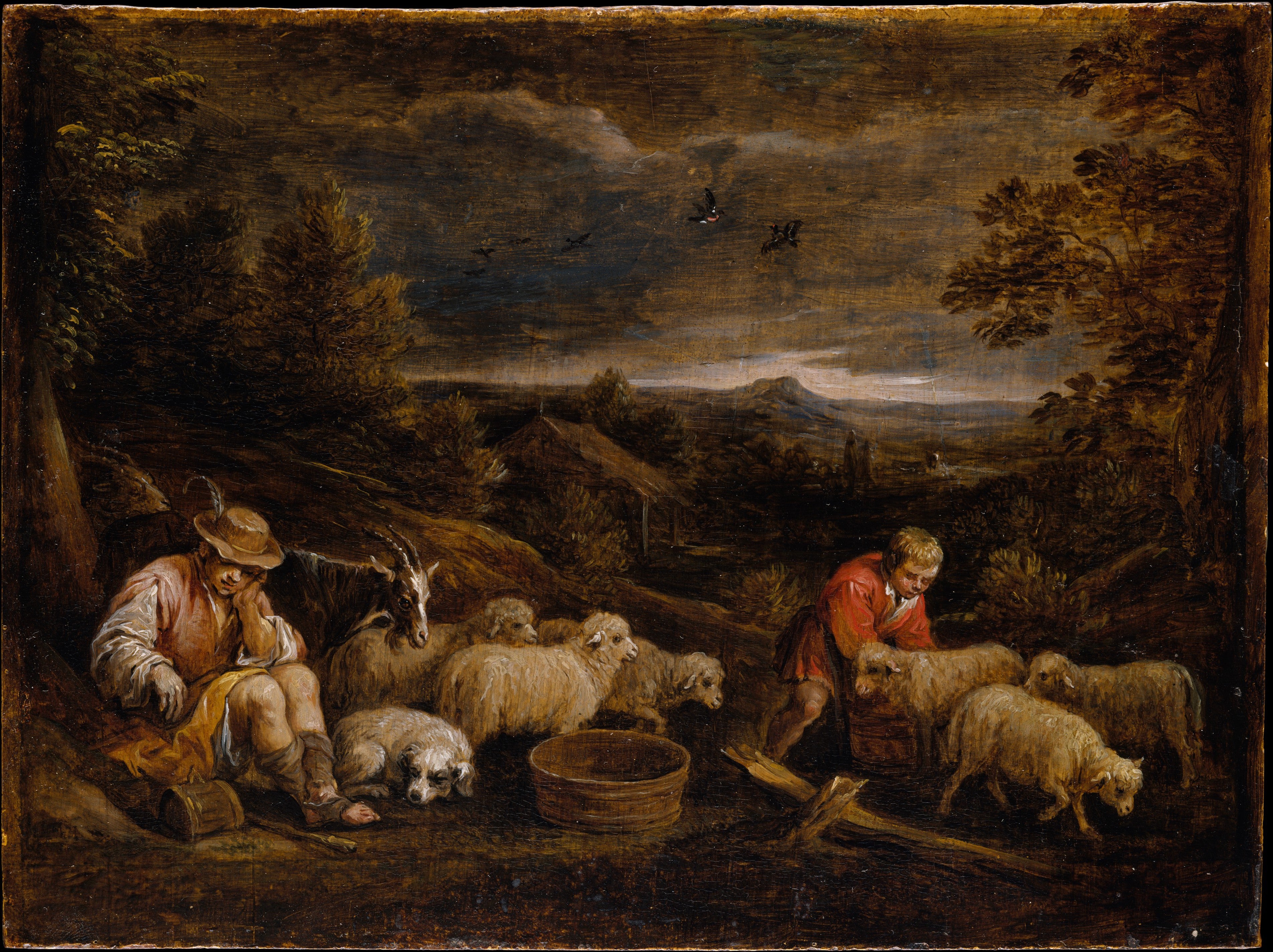 Bergers et moutons - David Teniers le Jeune - Alpha Reproduction