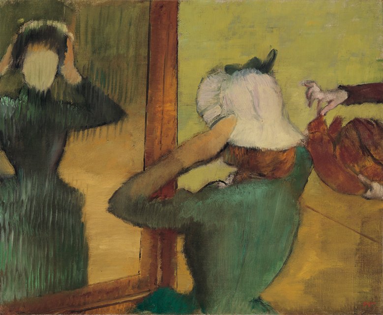 Reproduction du tableau « Chez la modiste - Edgar Degas » par Alpha Reproduction en peinture à l’huile