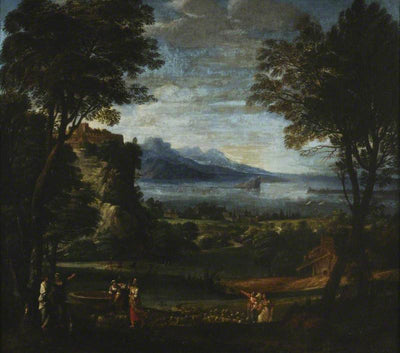 Paysage avec les filles de Jethrow au puits - Domenichino - Alpha Reproduction