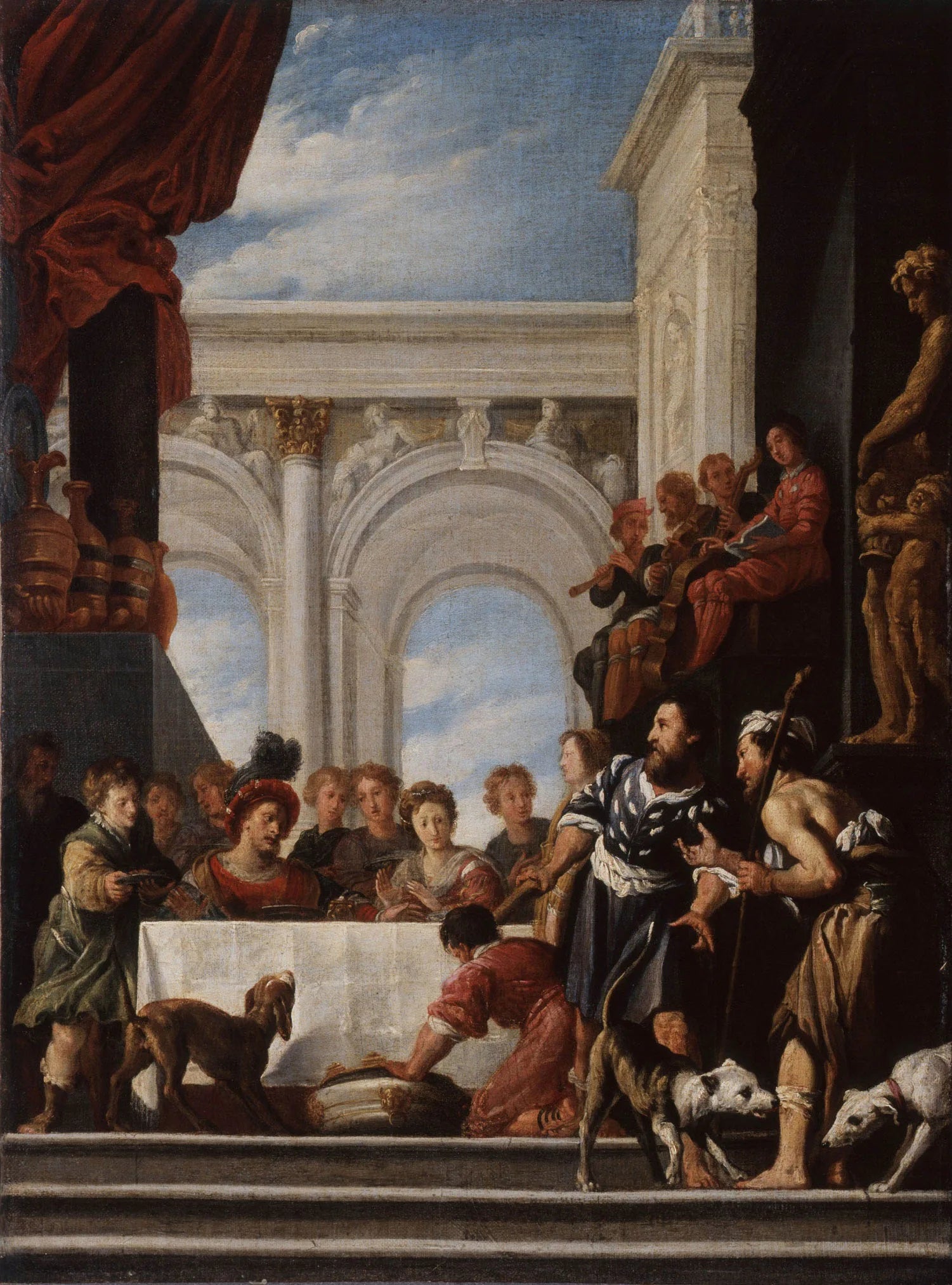 L'homme riche et Lazare (ou « Le festin d'Hérode ») - Domenico Fetti image 1 copie peinte à la main à l’huile