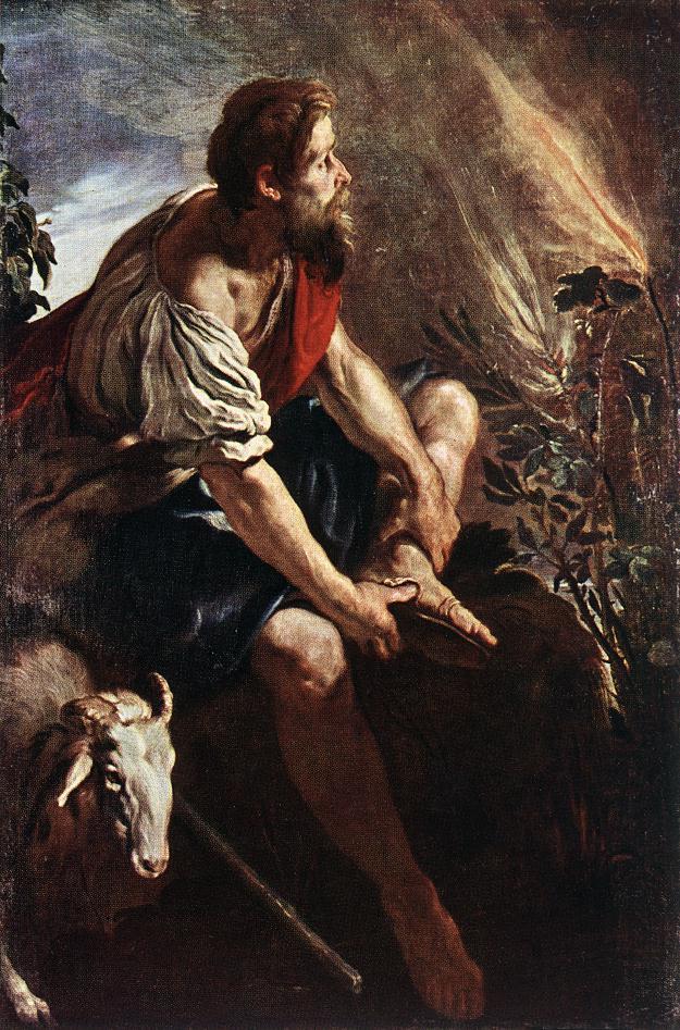 Moïse devant le buisson ardent - Domenico Fetti image 1 tableau peint à l’huile sur toile