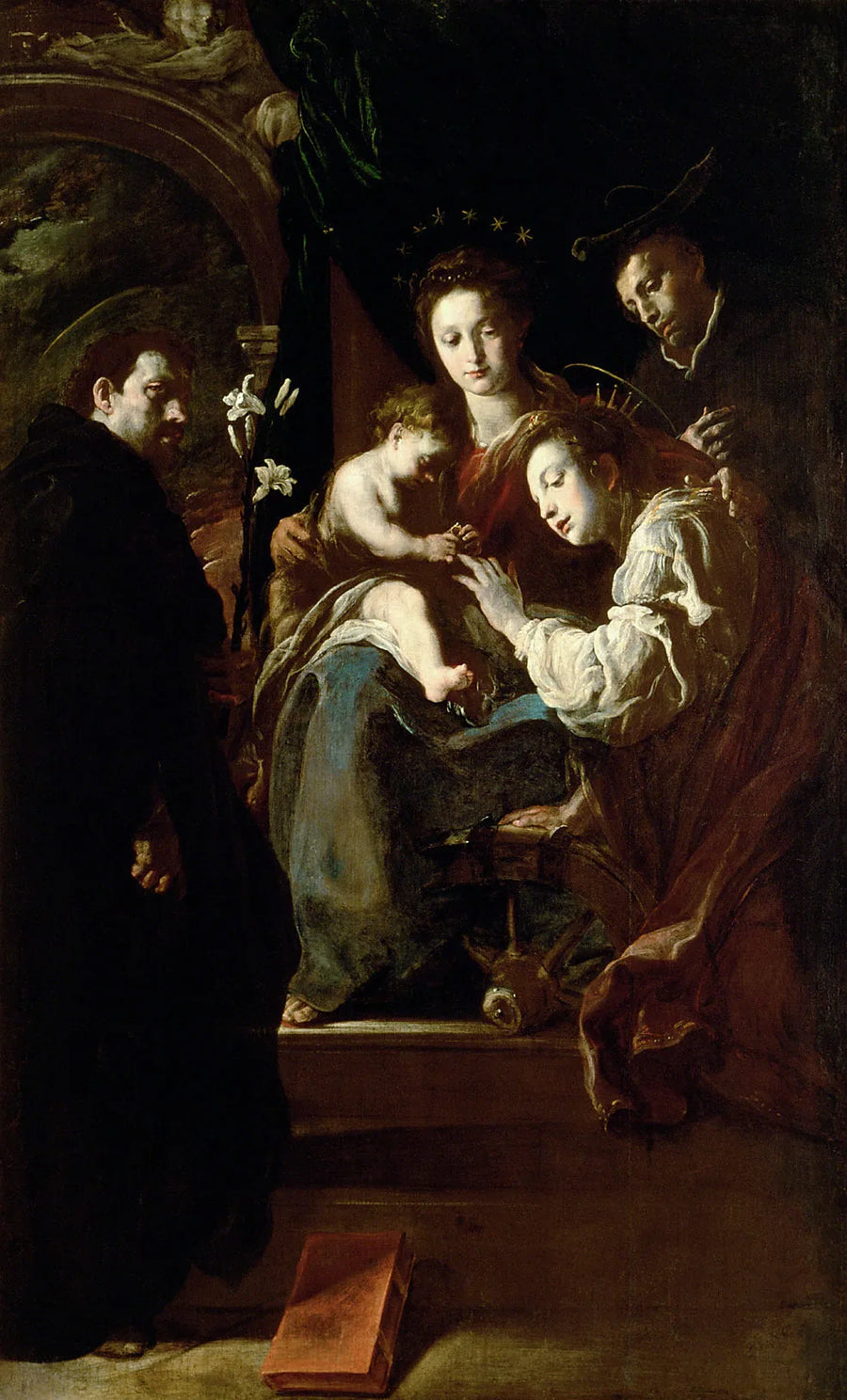 Vierge à l'Enfant lors des fiançailles mystiques de sainte Catherine avec les saints Dominique et Pierre - Domenico Fetti