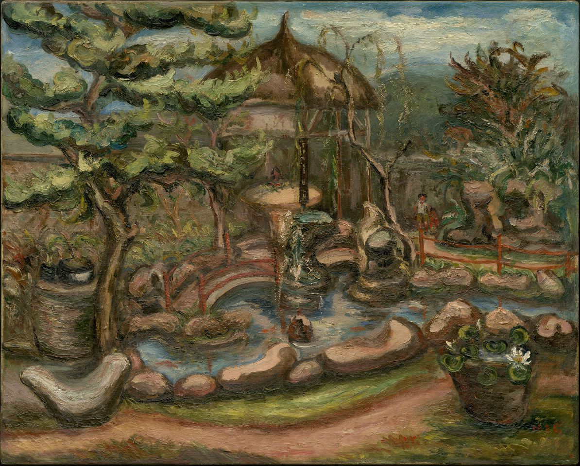 Le Jardin Yiyuan, Chen Cheng-po, 1935, huile sur toile