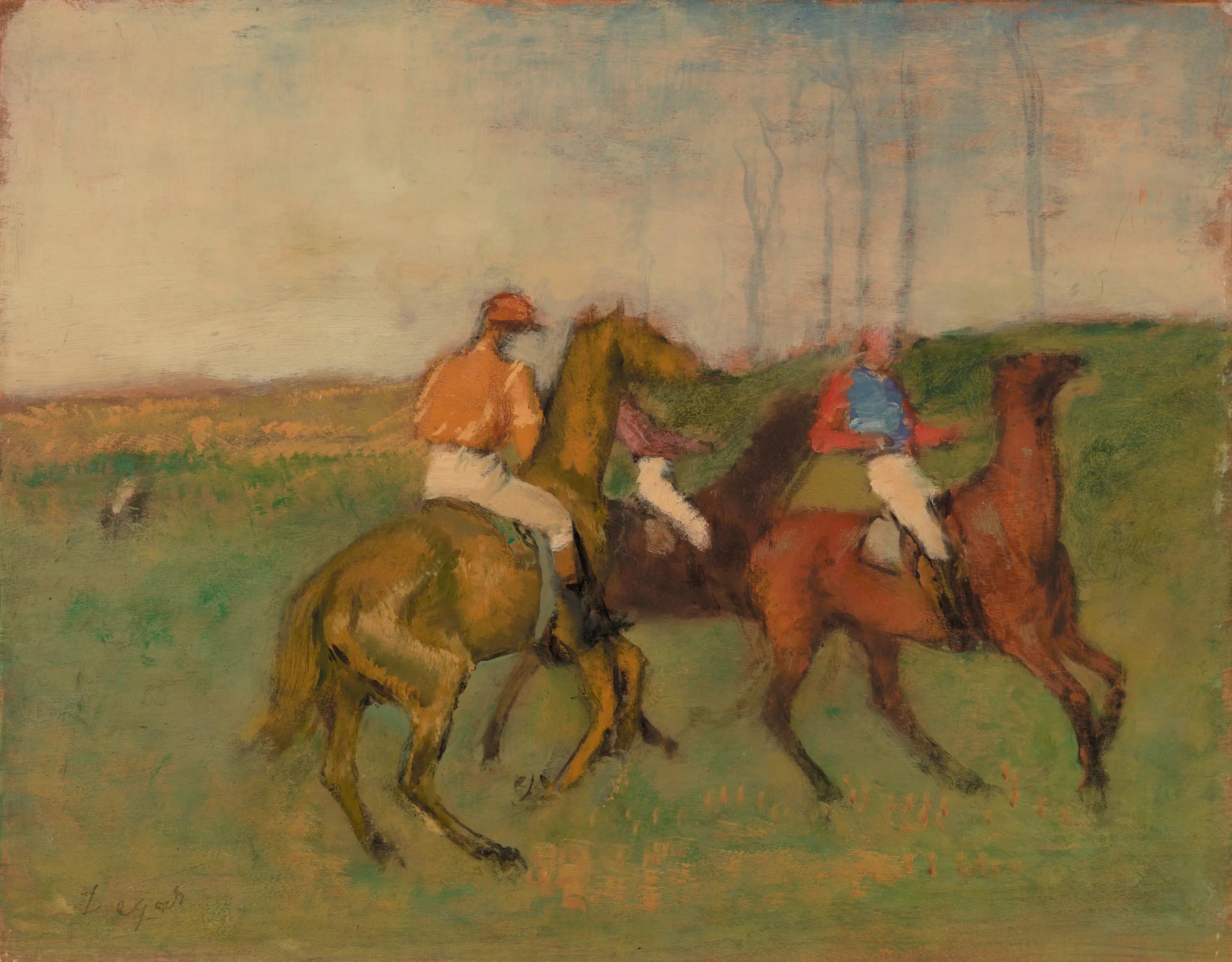 Reproduction du tableau « Jockeys et chevaux de course - Edgar Degas » par Alpha Reproduction en peinture à l’huile