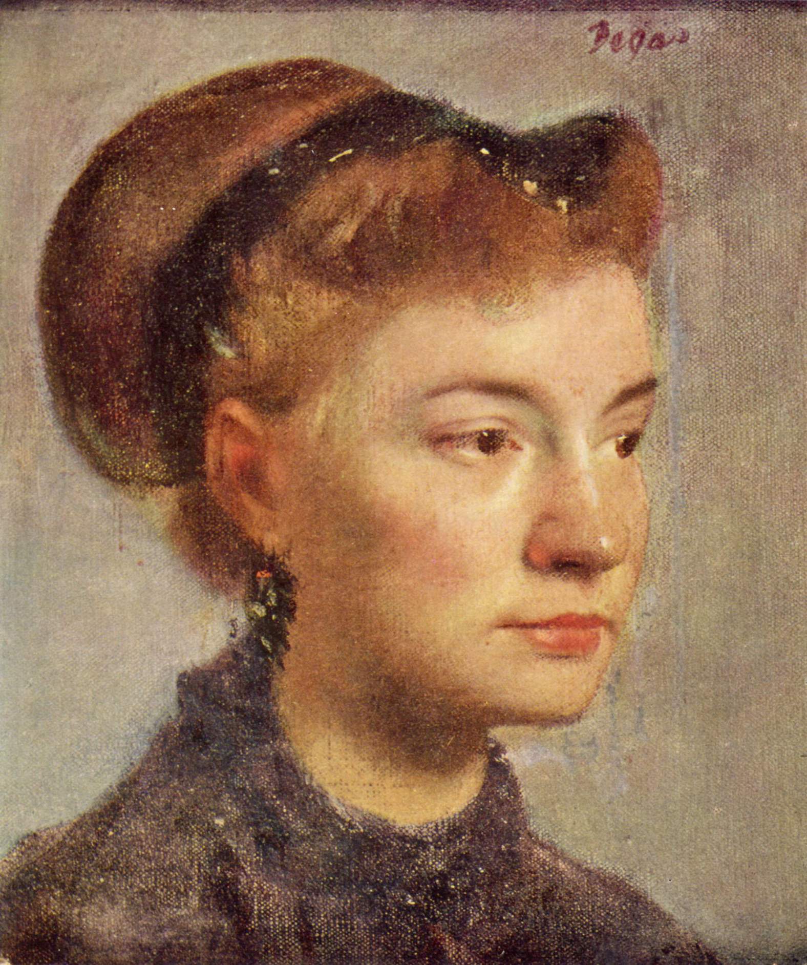 Reproduction du tableau « Portrait de jeune femme - Edgar Degas » par Alpha Reproduction en peinture à l’huile