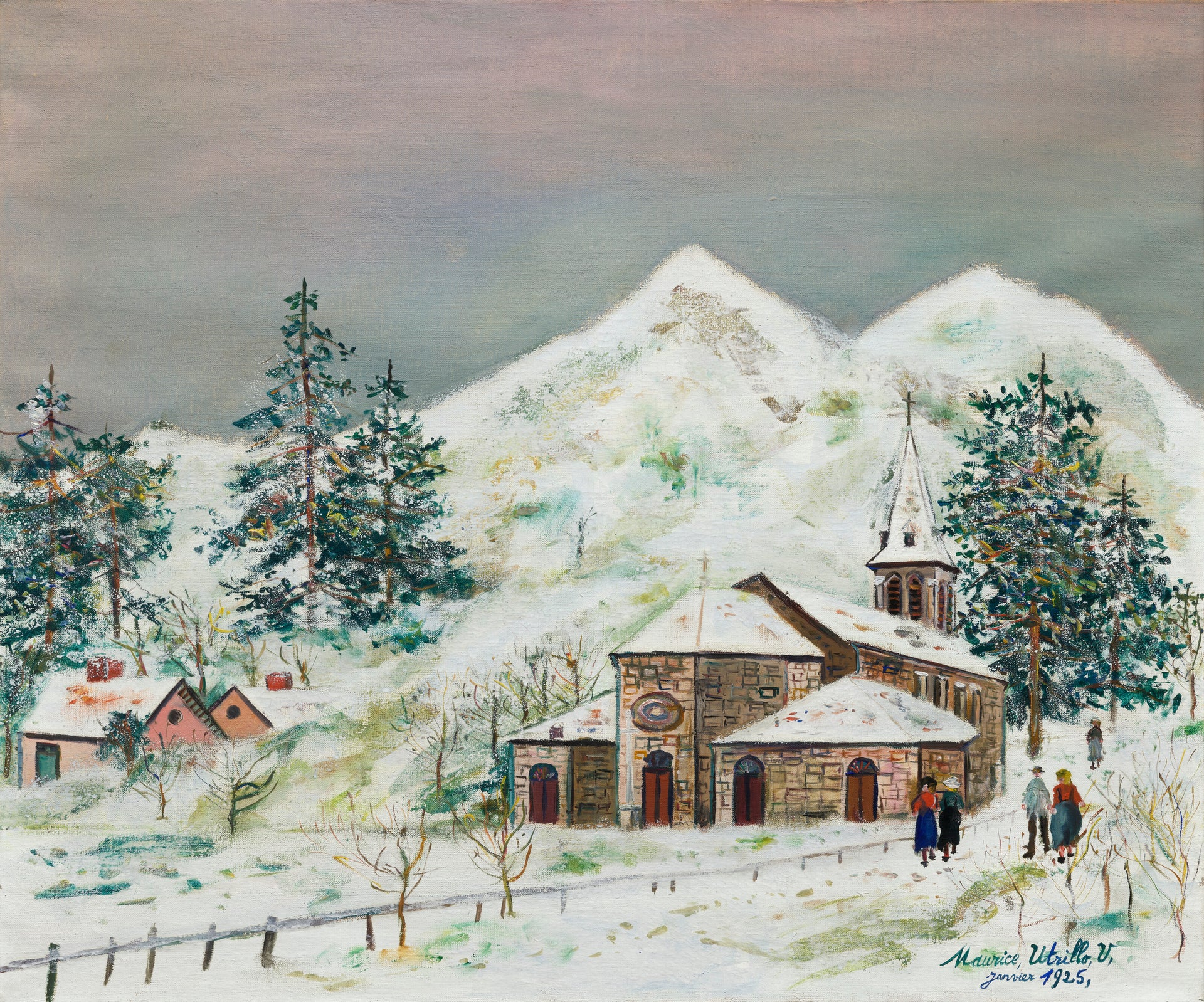 Effet de neige ou Église sous la neige - Maurice Utrillo