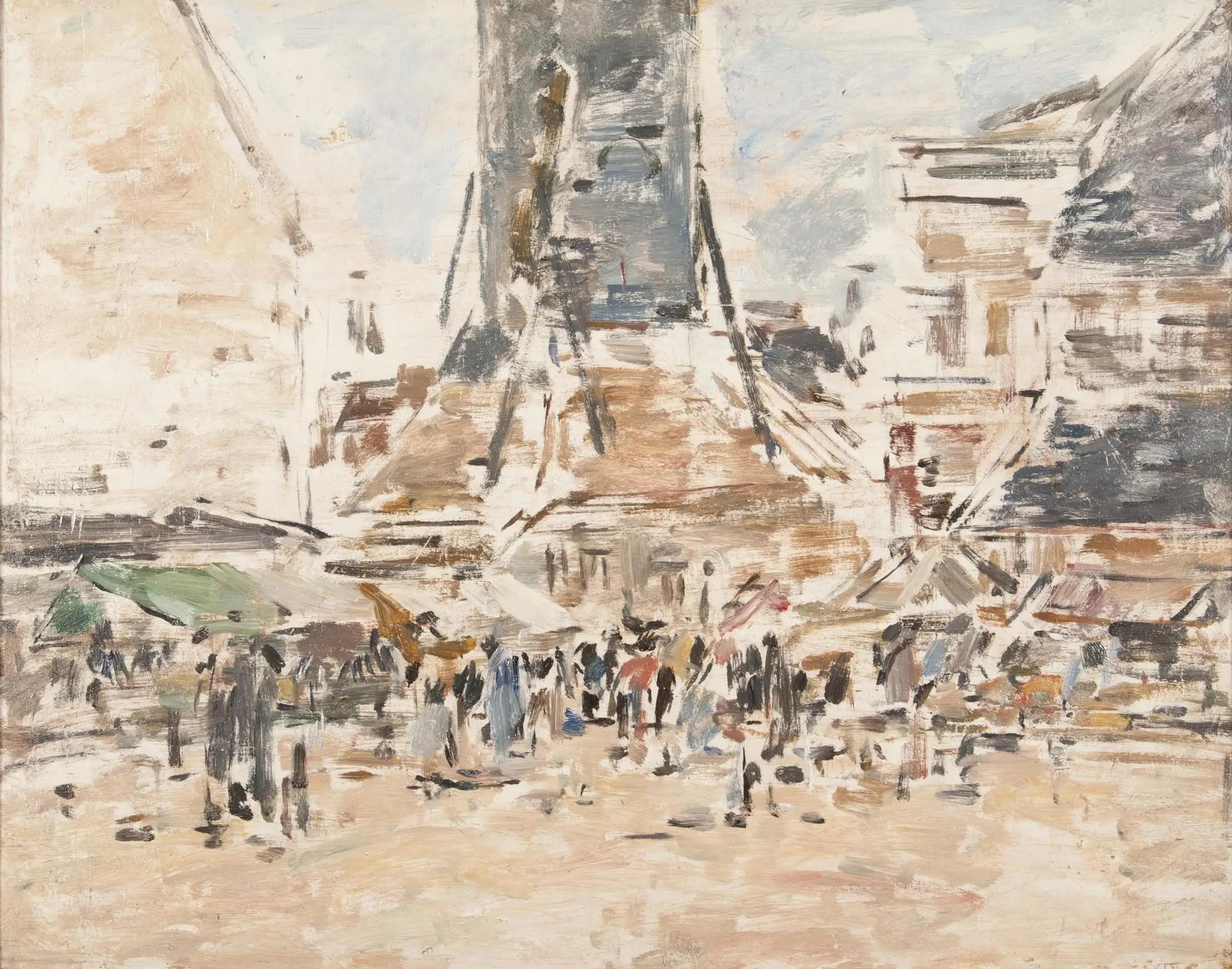 Reproduction du tableau « Marché Sainte-Catherine à Honfleur - Eugène Boudin » par Alpha Reproduction en peinture à l’huile