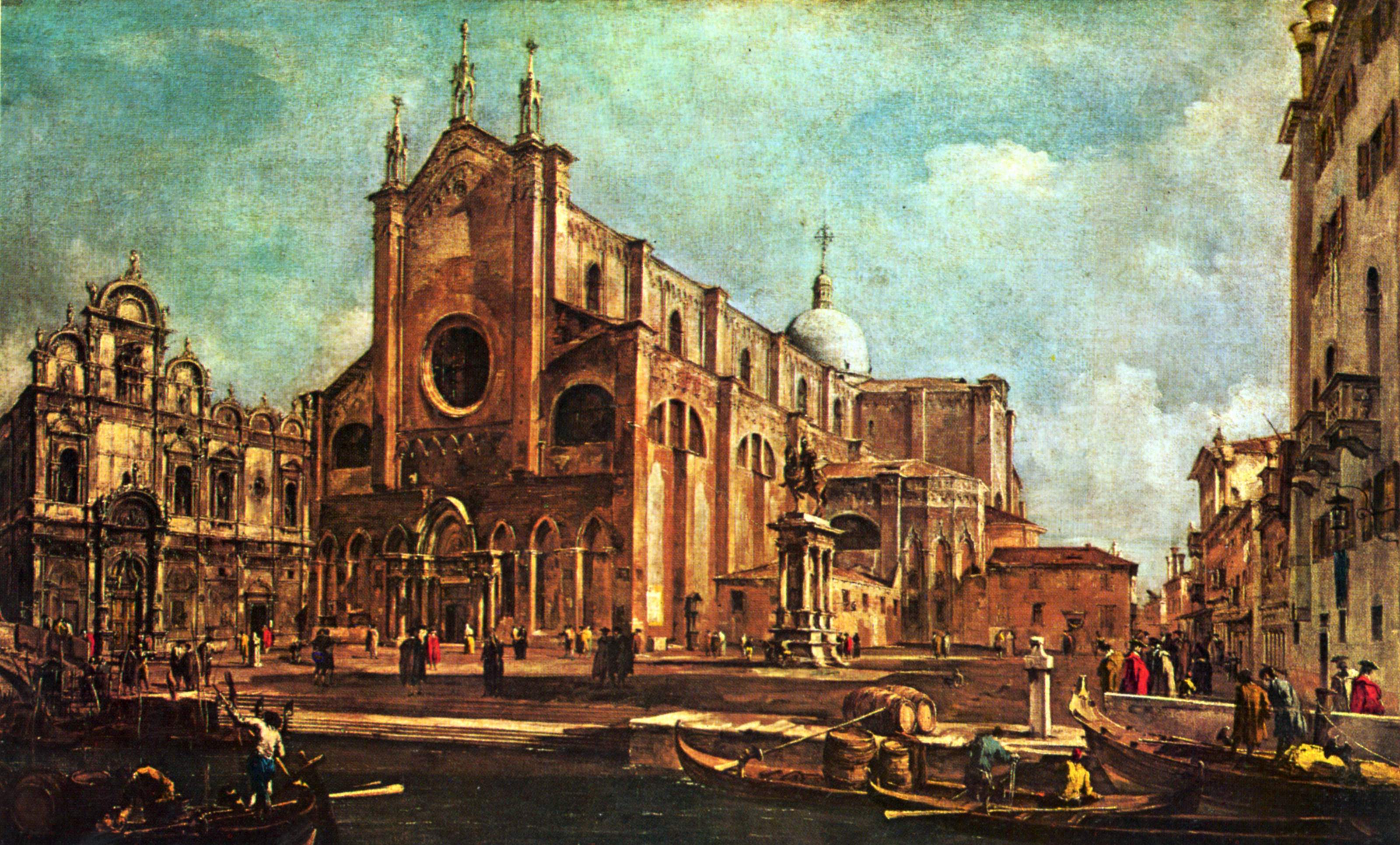 Campo de l’église Santi Giovanni et Paolo avec l’École de Saint-Marc à Venise - Francesco Guardi - Alpha Reproduction