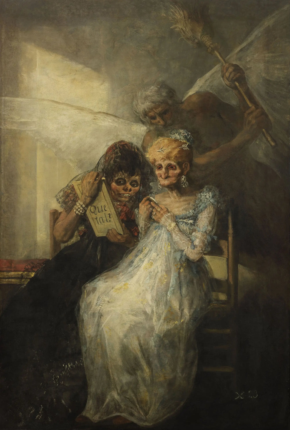Reproduction du tableau « Les vieilles - Francisco de Goya » par Alpha Reproduction en peinture à l’huile