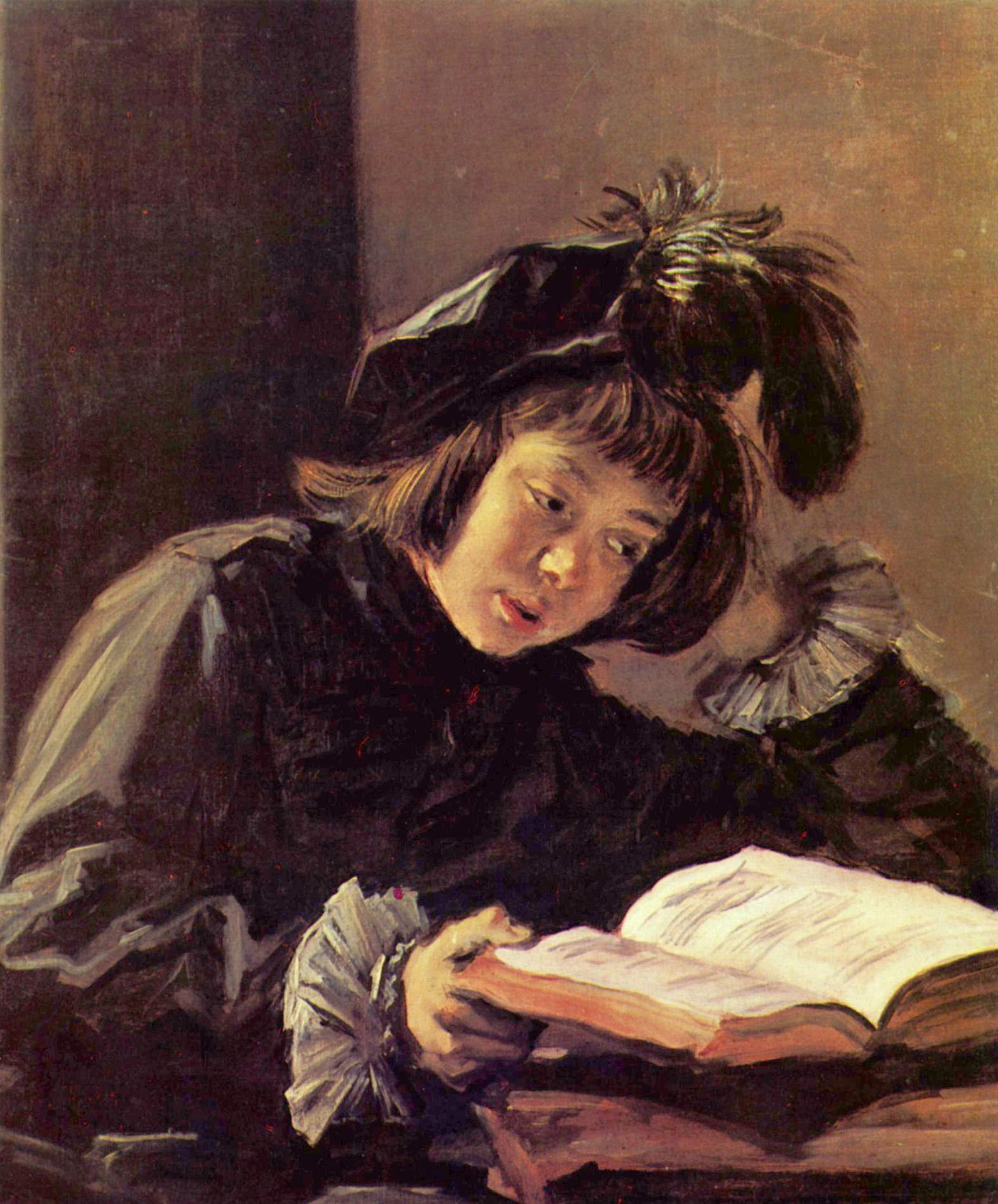 Un garçon lisant, peut-être Nicolaes Hals - Frans Hals