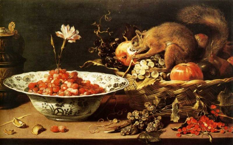 Fruits, œillet et écureuil - Frans Snyders