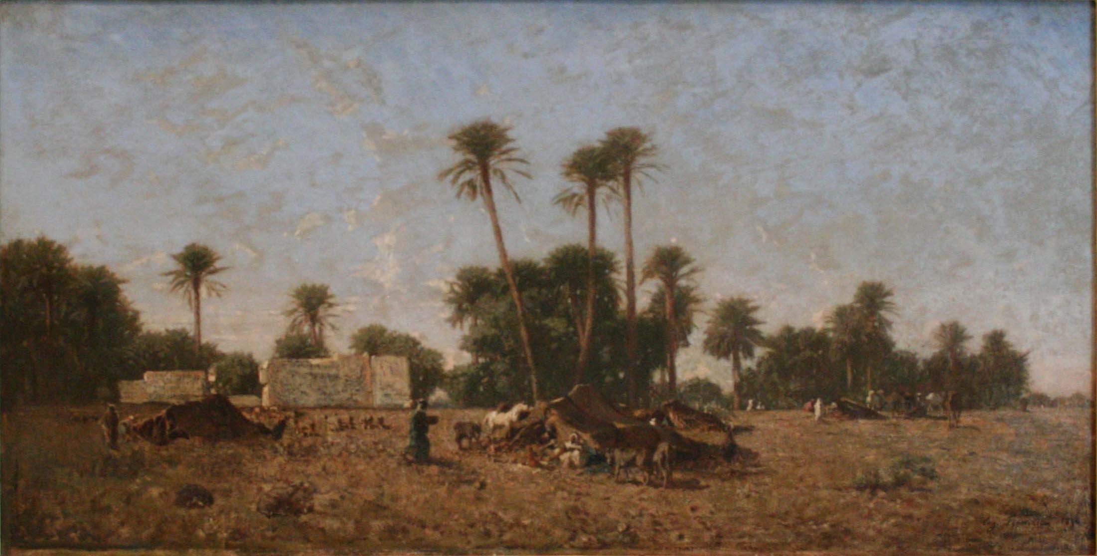 Tentes de la smalah de Si-Hamed-Bel-Hadj, Sahara - Eugène Fromentin