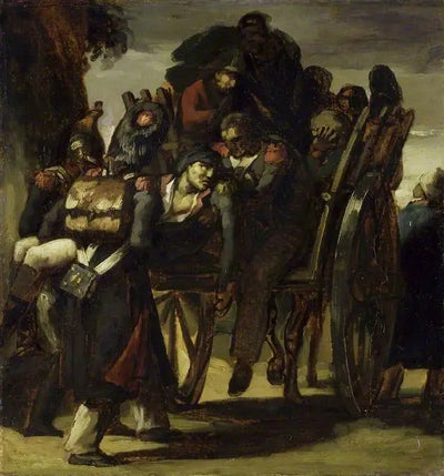 Reproduction du tableau « Soldats blessés dans une charrette - Théodore Géricault » par Alpha Reproduction en peinture à l’huile