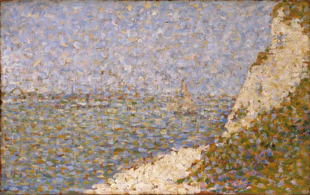 Reproduction du tableau « Esquisse préparatoire au tableau La Grève du Bas-Butin, Honfleur - Georges Seurat » par Alpha Reproduction en peinture à l’huile