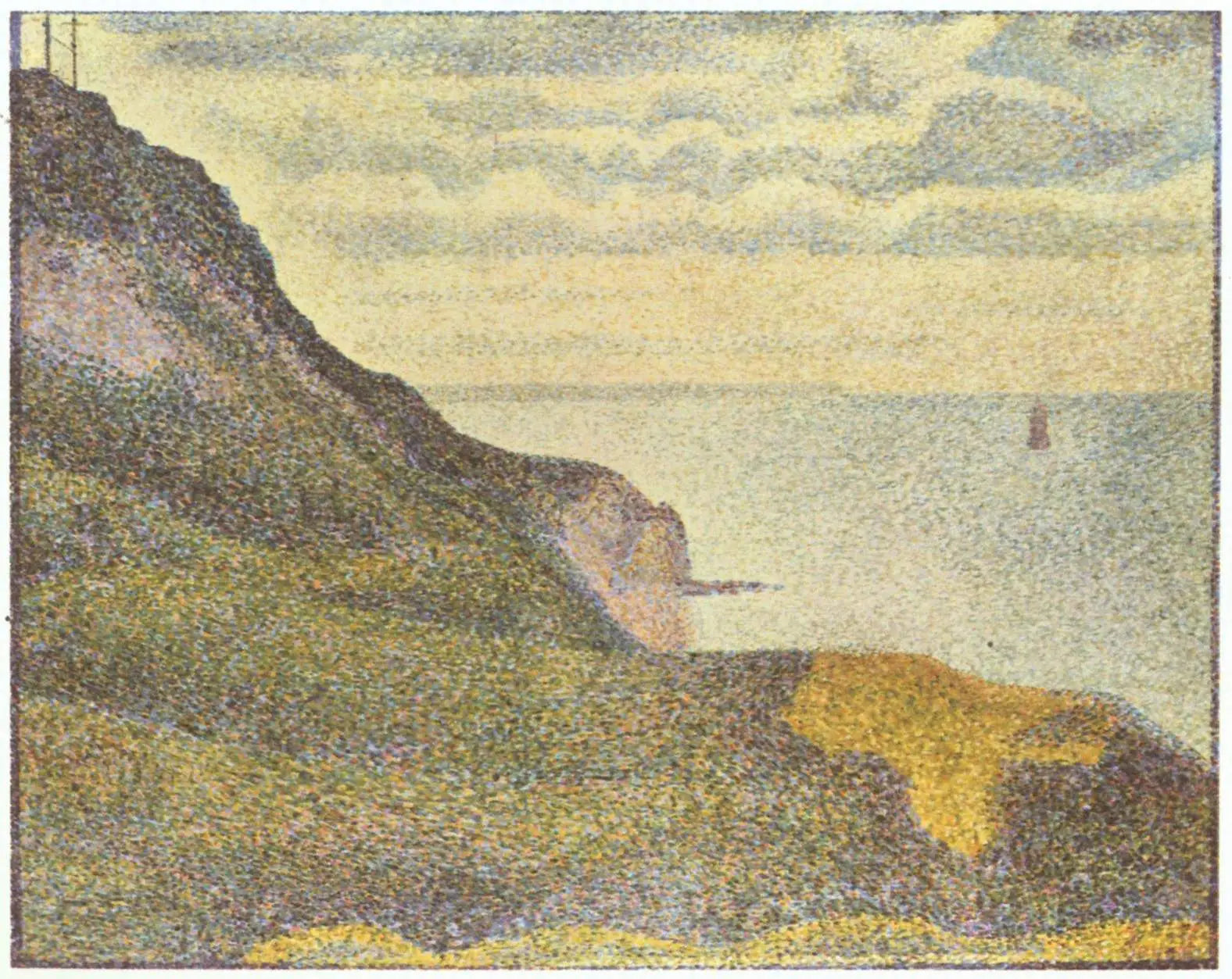 Reproduction du tableau « Paysage marin à Port-en-Bessin, Normandie - Georges Seurat » par Alpha Reproduction en peinture à l’huile