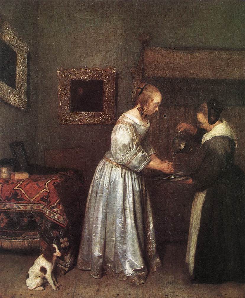 Femme se lave les mains - Gerard ter Borch